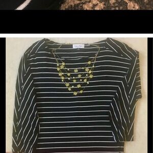 Calvin Klein Striped Black and White Blouse